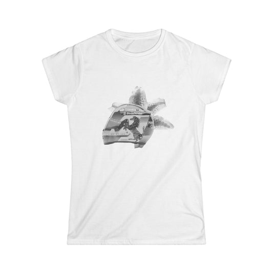Racing edit flower helmet black and white graphic tee