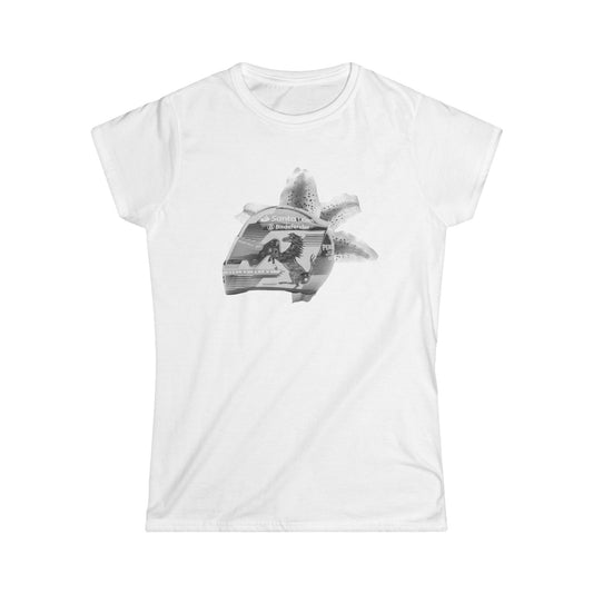 Racing edit flower helmet black and white graphic tee